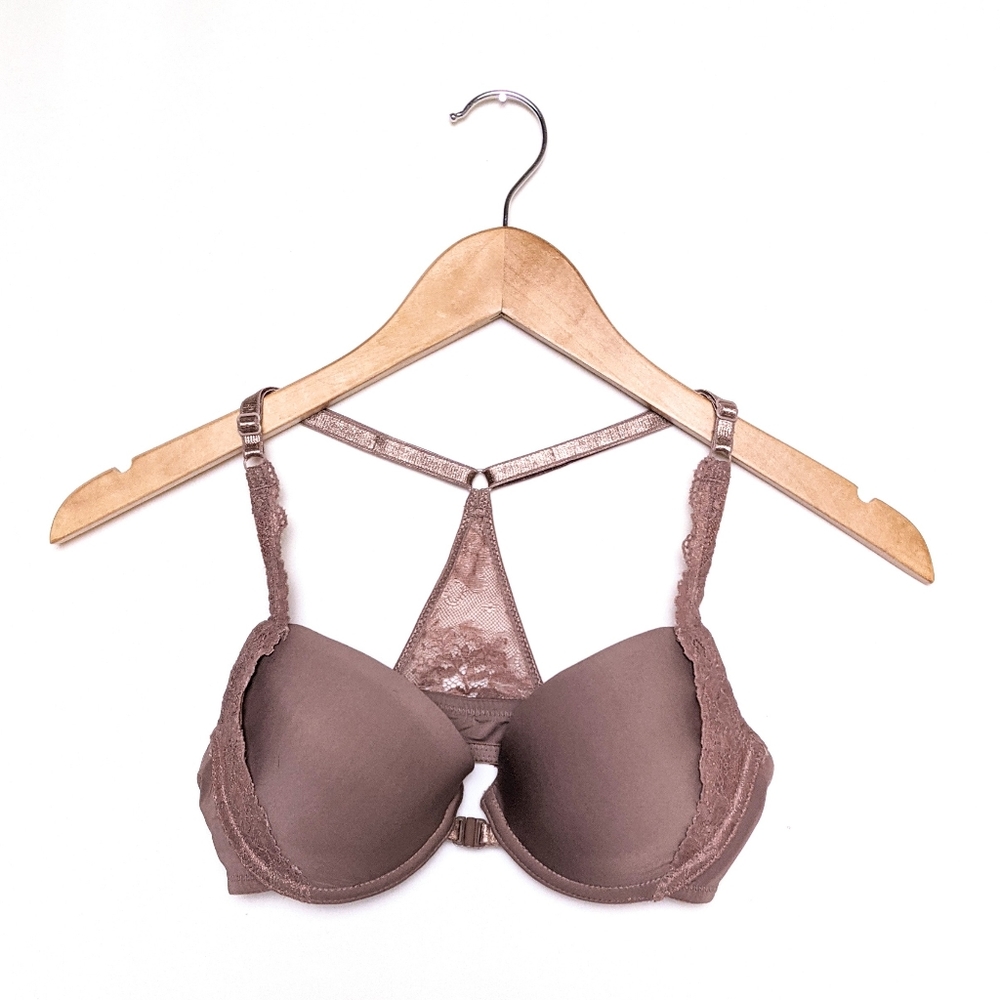 intimint front close lace racerback bra